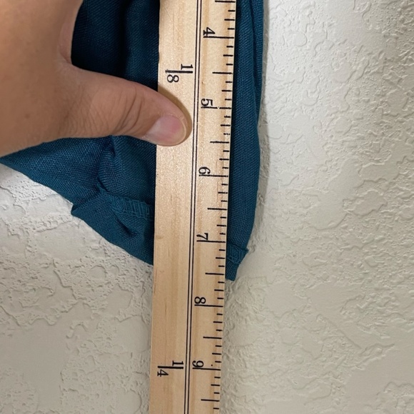 Made In Italy 100% Linen NWT Roll Tab Draped Open Long Overlay One Size Blue - Picture 12 of 14